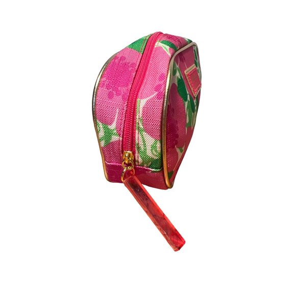 Lilly Pulitzer for Estée Lauder Pink Green Gold Floral Cosmetic Bag - Picture 4 of 8